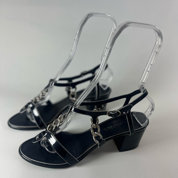 Chanel Vintage T-Strap Sandals; Spring 2008 Collection by Karl Lagerfeld - Picture 2 of 8